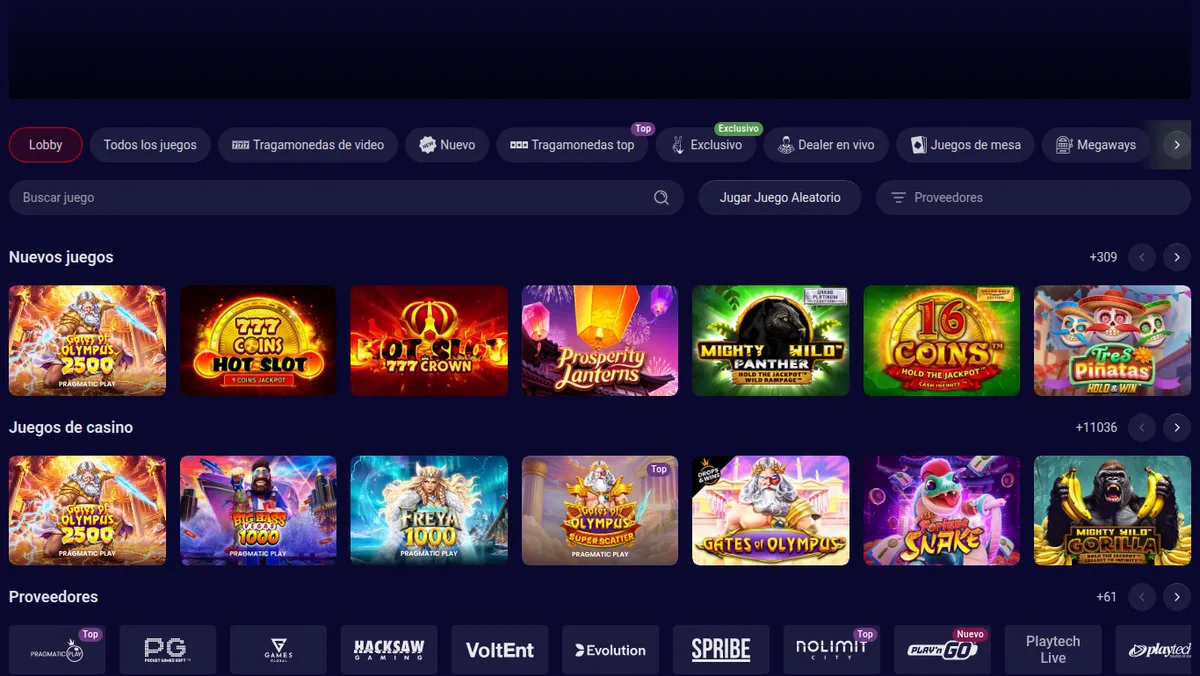 Casino de Betsala con más de 11.000 juegos y 61 proveedores
